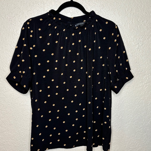 Adrianna Papell Black Gold Abstract Print Short Sleeve Top Women's Size … - Picture 4 of 11